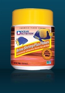 Ocean Nutrition Brine Shrimp Plus Flakes 34g available at Coral Passion in Essex