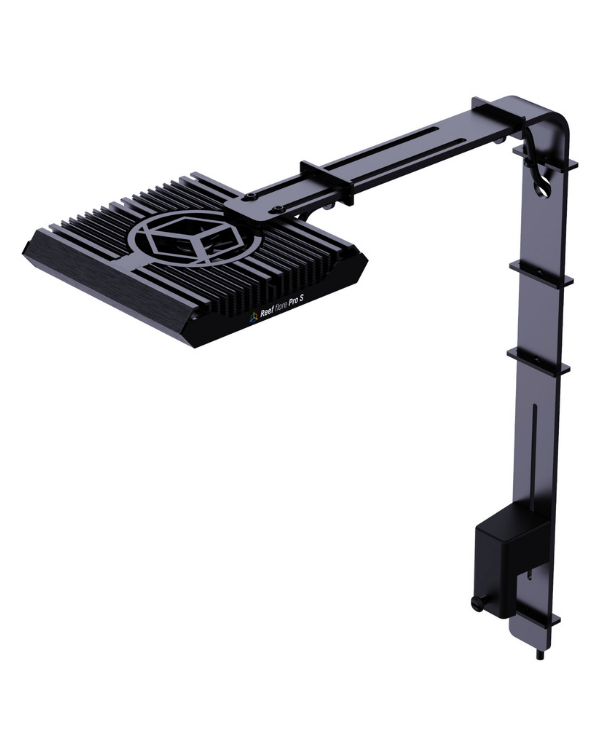 Reef Factory Mounting Arm for Reef Flare Pro S Full Spectrum Light front available at Coral Passion in Essex