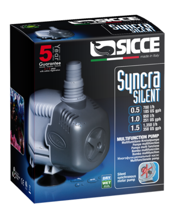 Syncra Silent 1.0 multifunction pump boxed available at Coral Passion in Essex
