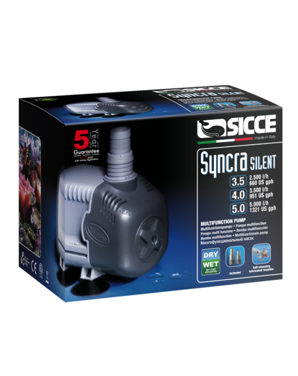 Syncra Silent 4.0 Multifunction pump boxed available at Coral Passion in Essex